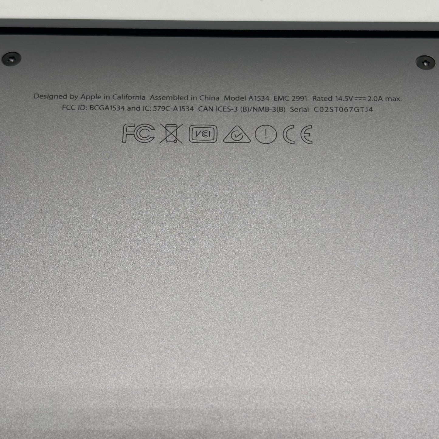 2016 Apple MacBook 12" Intel m7 1.3GHz 8GB RAM 512GB SSD Space gray A1534