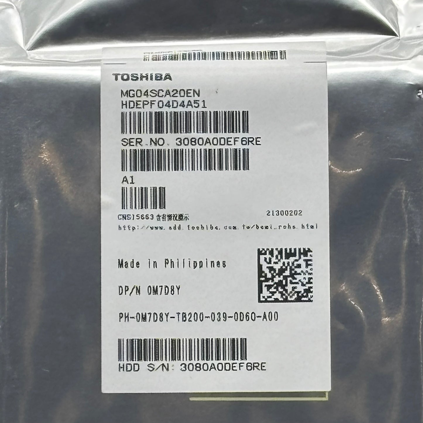 New Dell SAS 2TB Harddrives 0M7D8Y