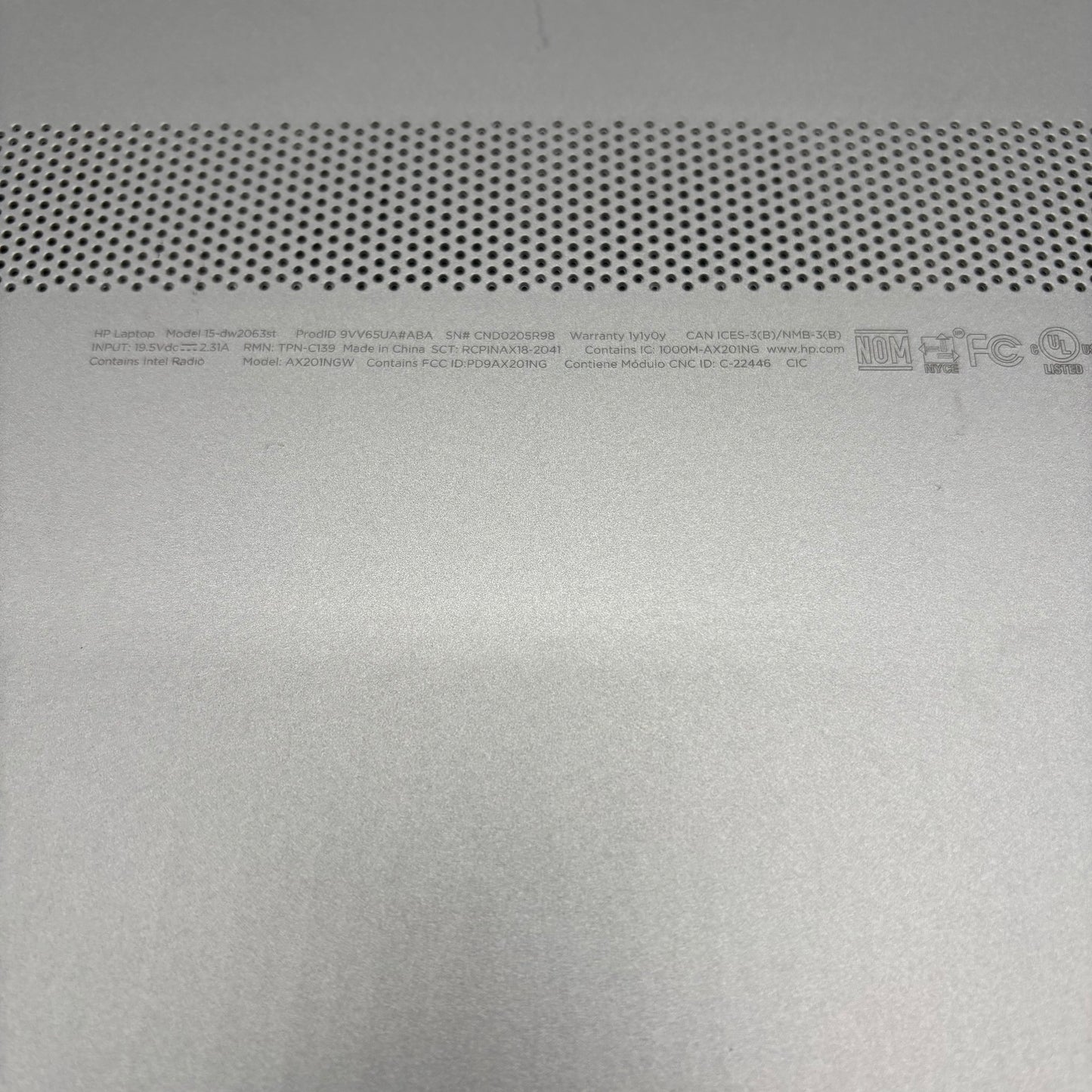 HP Laptop 15-DW2063ST 15.6" i3-1005G1 1.2GHz 8GB RAM 128GB SSD READ