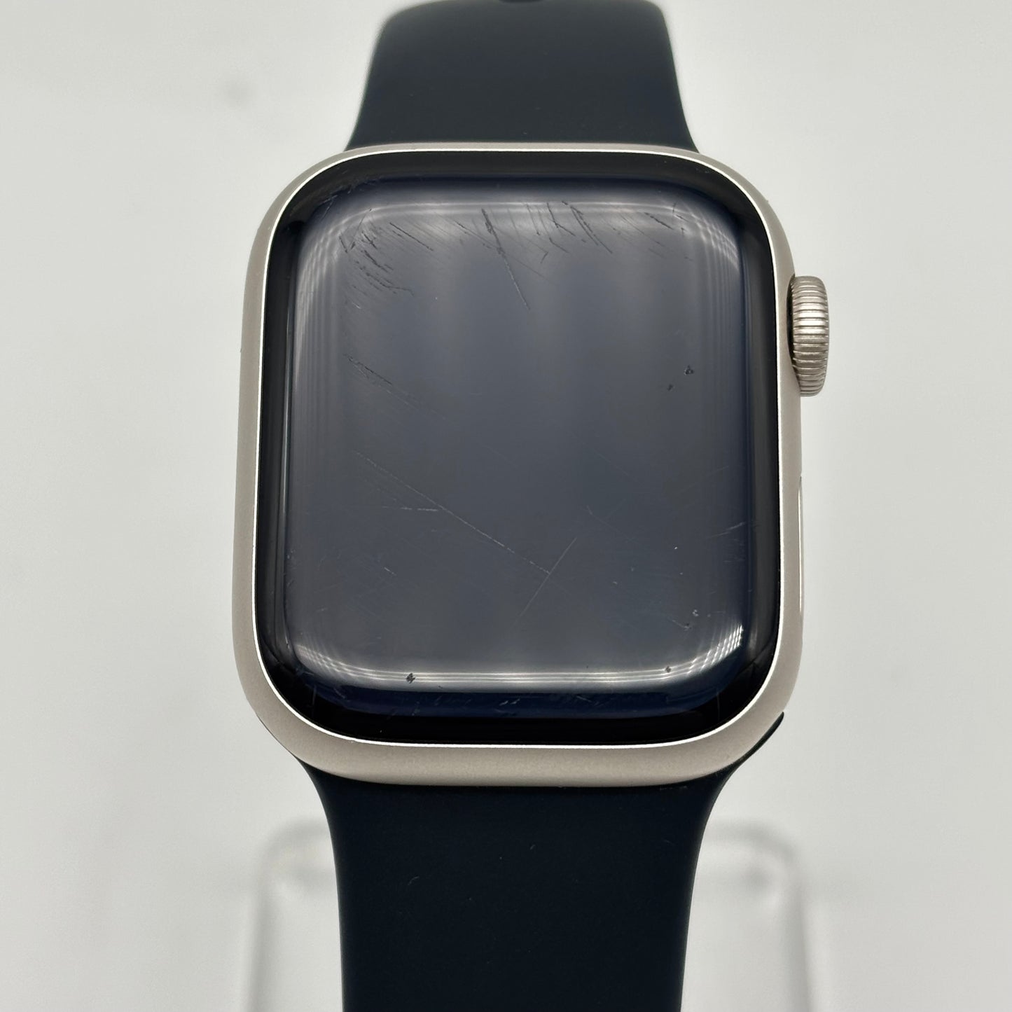GPS Only Apple Watch Series 7 41MM Starlight Aluminum Black Sport Band MKNE3LL/A