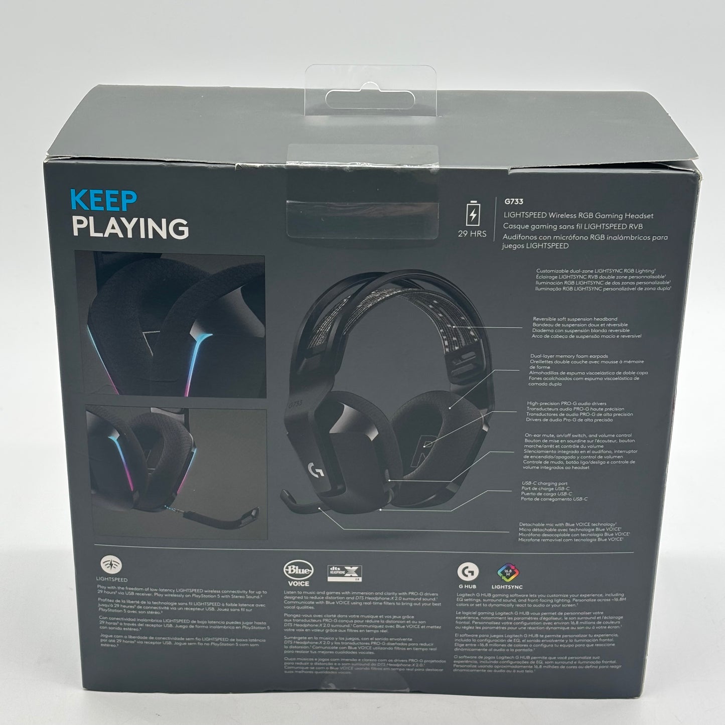 New Logitech G733 Lightspeed Wireless RGB Gaming Headset Black A00178
