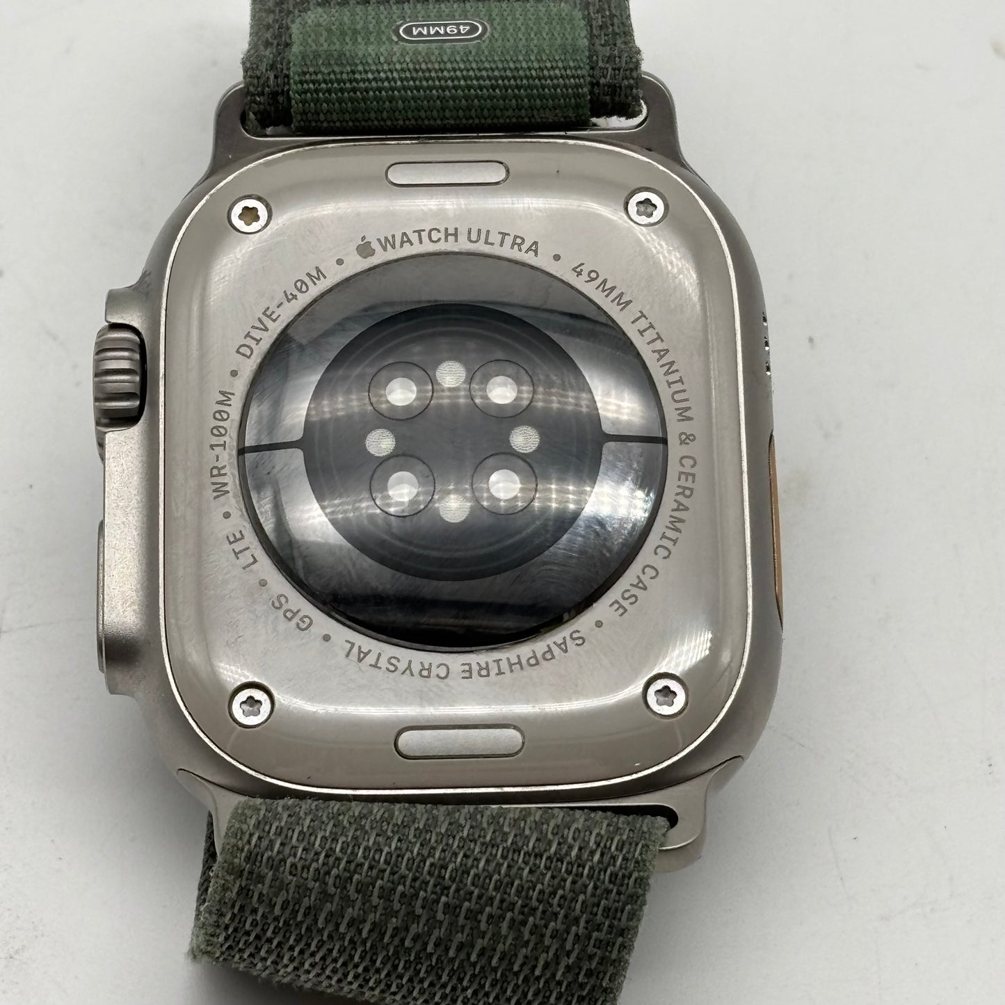 Unlocked Apple Watch Ultra 49MM Natural Titanium Green Alpine Loop MQEX3LL/A