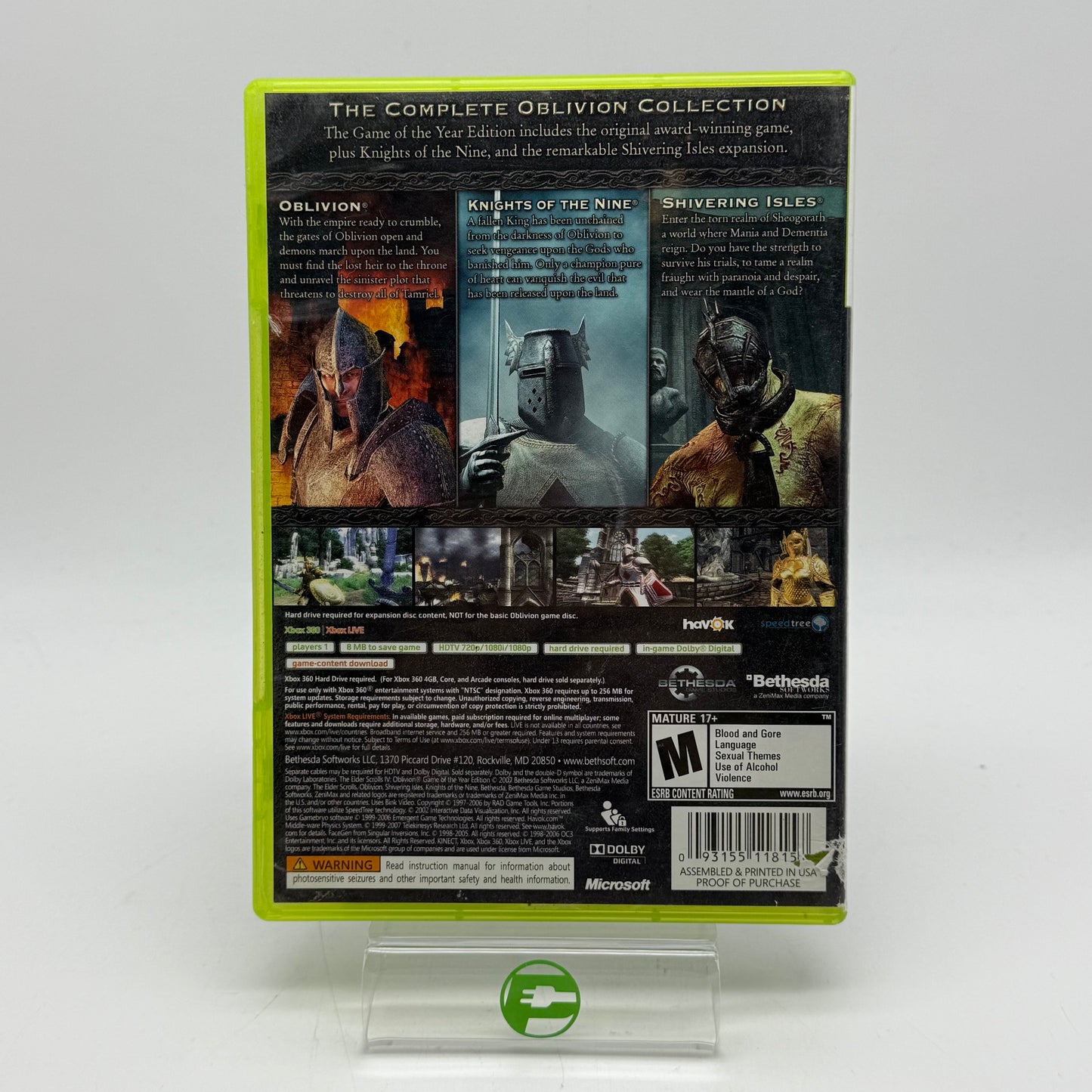 Elder Scrolls IV Oblivion Game of the Year (Microsoft Xbox 360, 2007)