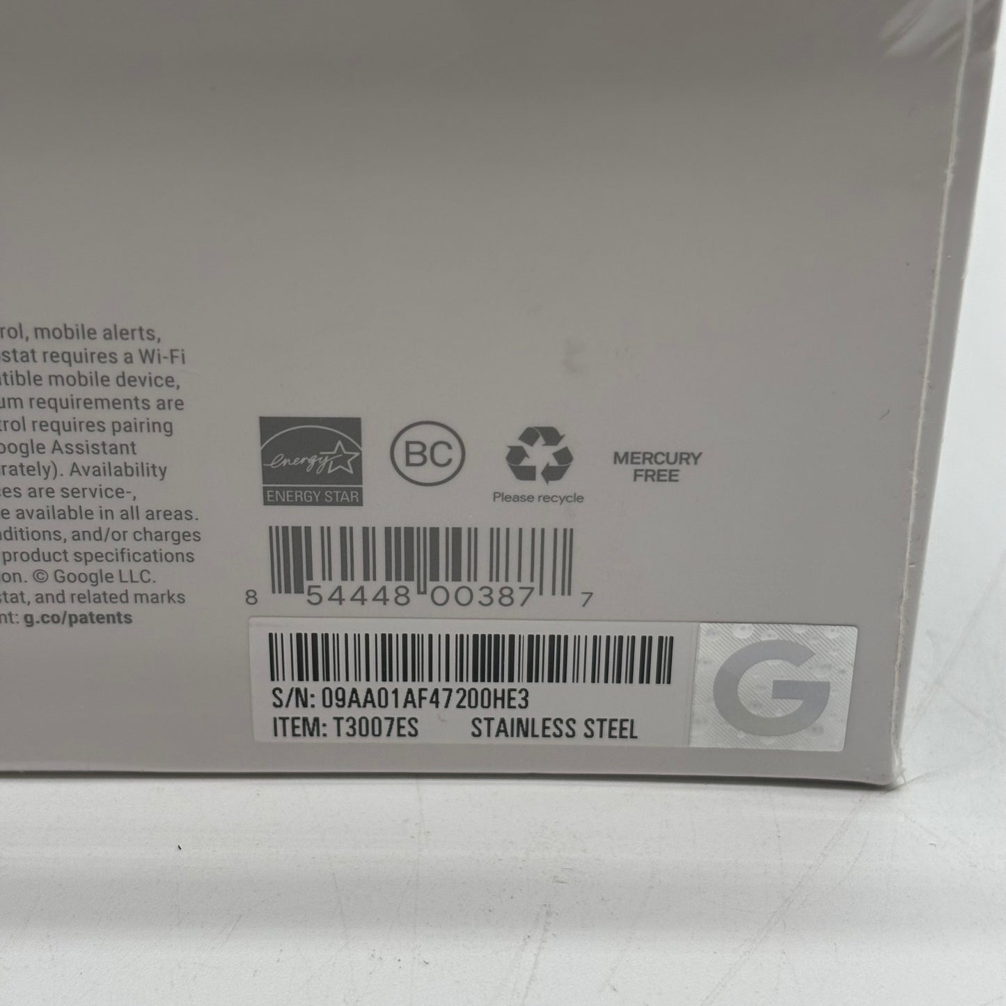 New Google Nest Thermostat Nest Learning Thermostat T3007ES