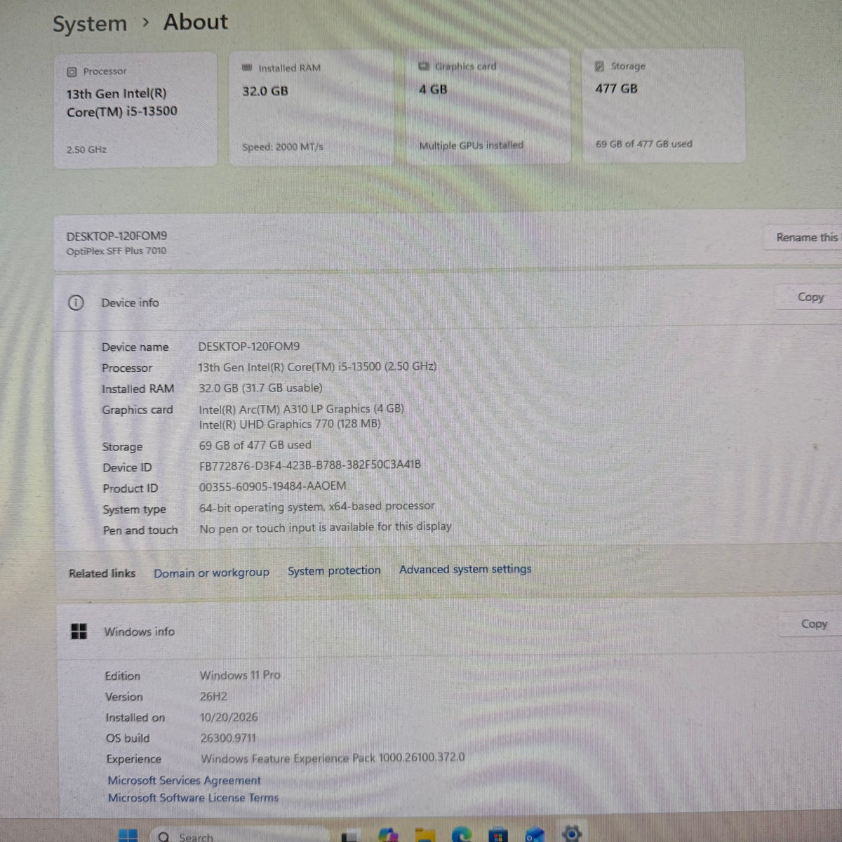 Dell Optiplex SFF Plus 7010 Desktop i5-13500 2.5GHz 32GB RAM 512GB SSD Blu-Ray