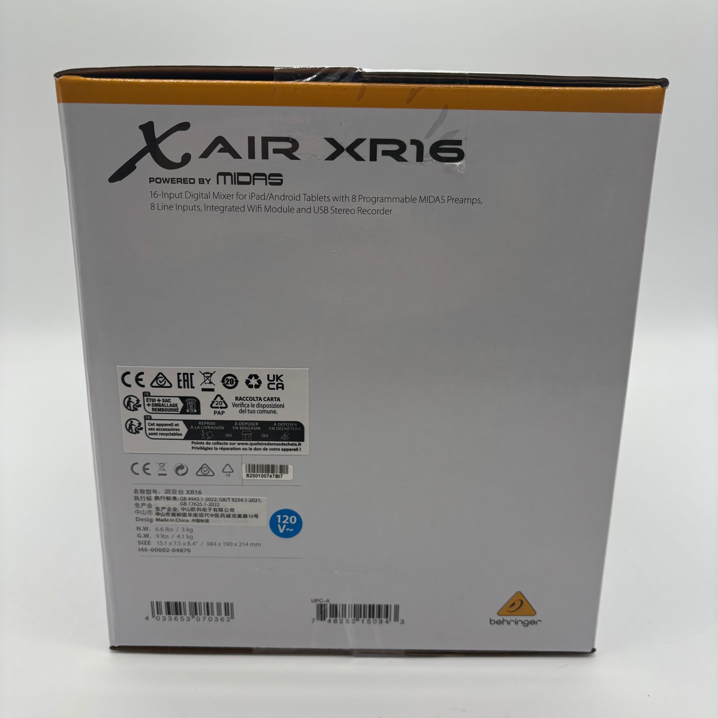 New Behringer Xair XR16 Digital Mixer For iPad/Android Tablets