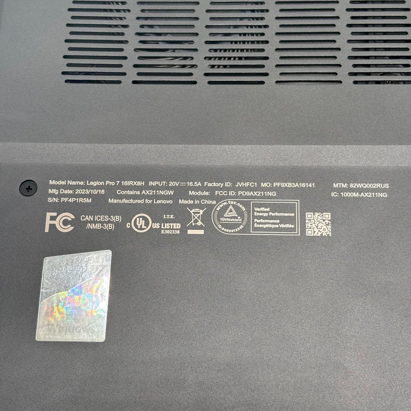 Lenovo Legion Pro 7 i9-13900HX 2.20 GHz 32GB RAM 1TB SSD GeForce RTX 4080