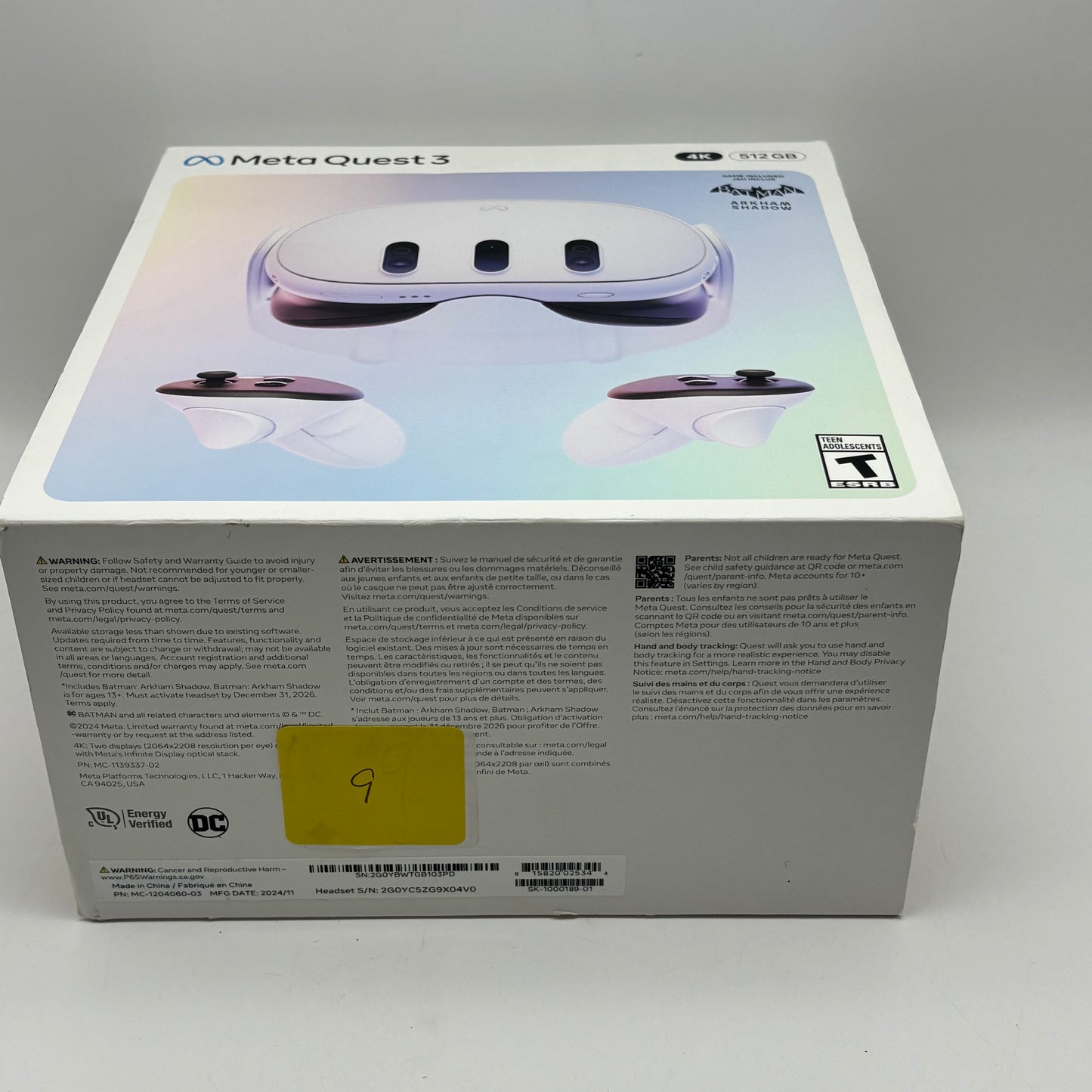 New Meta Quest 3 512GB VR System MC-1139337-02