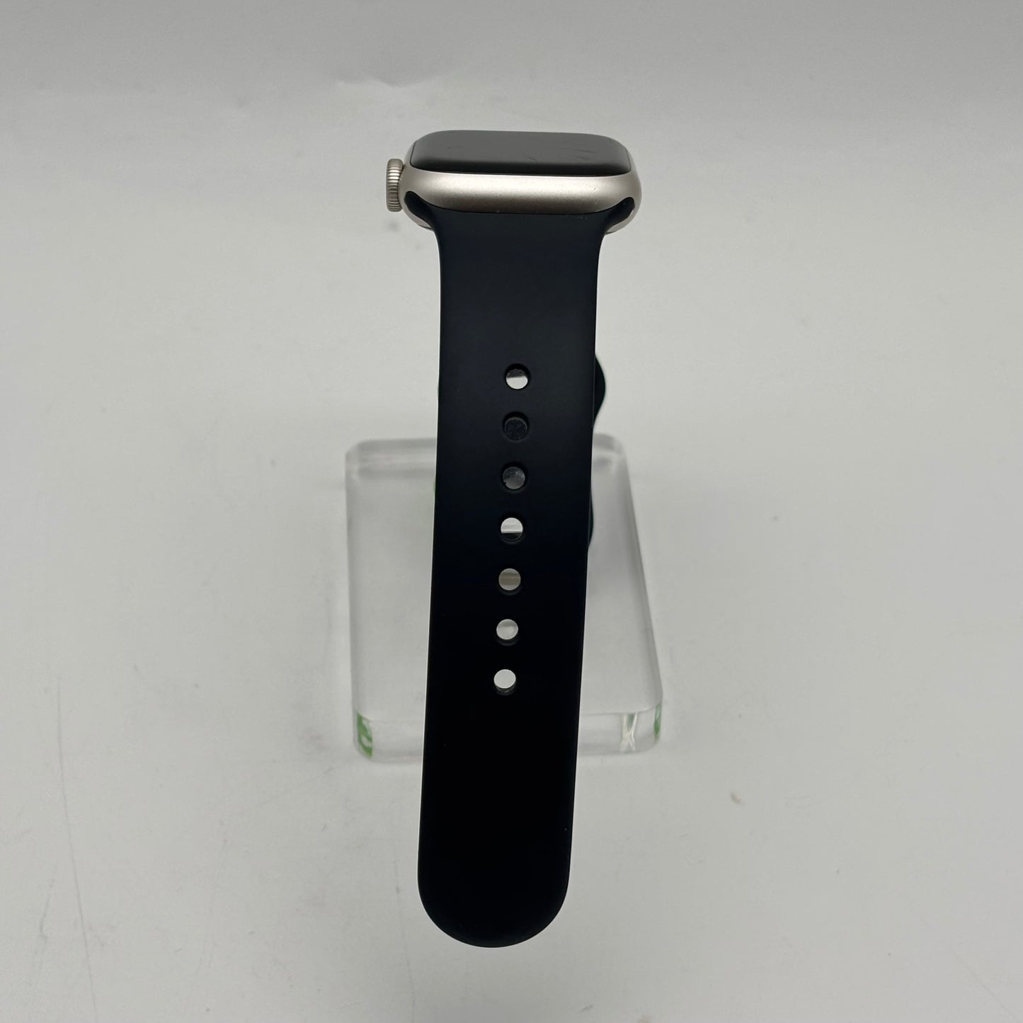 GPS Only Apple Watch Series 7 41MM Starlight Aluminum Black Sport Band MKNE3LL/A