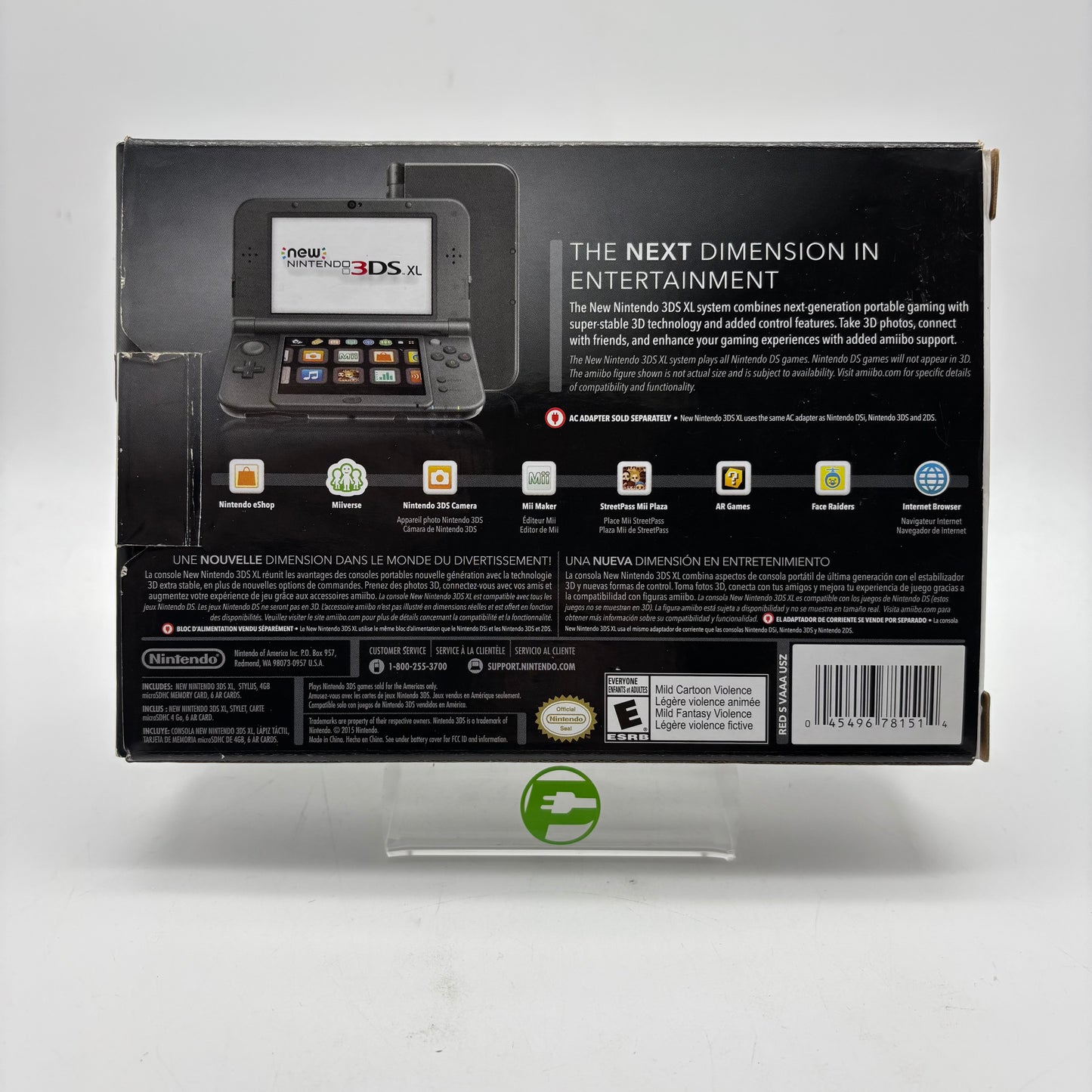 New Nintendo 3DS XL Handheld Game Console RED-001 Black
