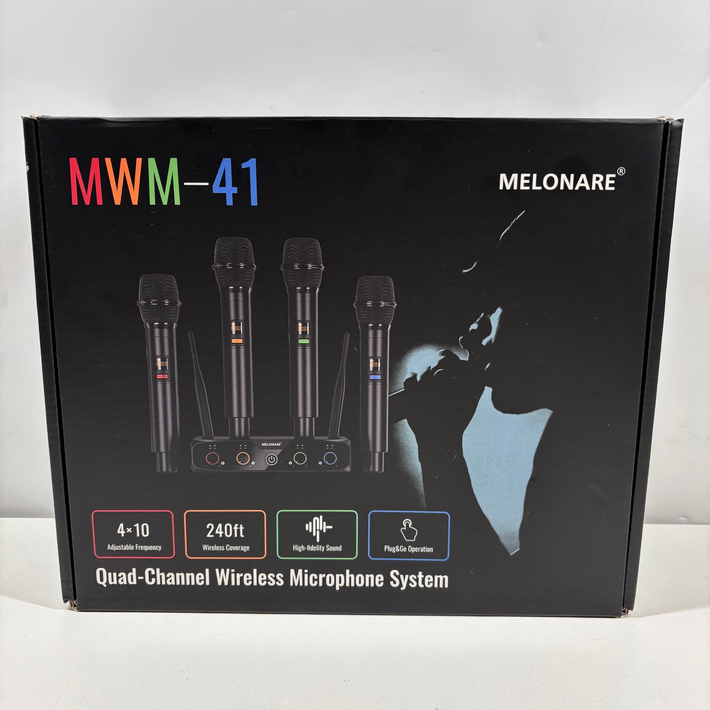 New Melonare MWM-41 50Hz-15KHz Quad-Channel Wireless Microphone System
