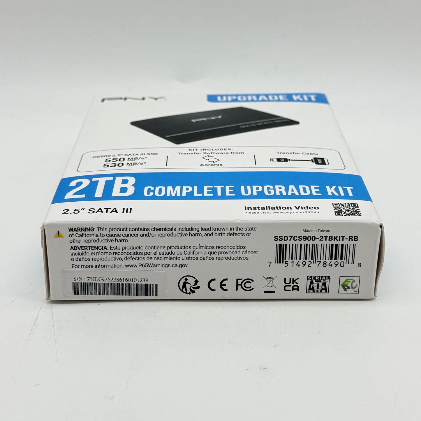 New PNY 2.5" CS900 2TB SATA III SSD SSD7CS900-2TBKIT-RB Upgrade Kit