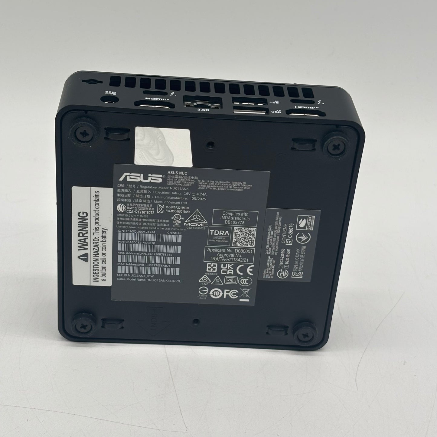 ASUS NUC 13 Pro NUC13ANKI3 i3-1315U 1.20GHz 8GB RAM 512GB SSD