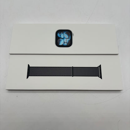 New GPS Only Apple Watch Series 11 42MM Space Gray Aluminum Dark Gray Sport Loop