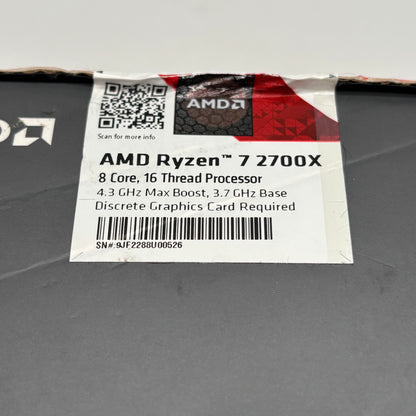 New AMD Ryzen 7 2700x 3.70GHz 8 Core YD270XBGAFCBX 16 Thread AM4