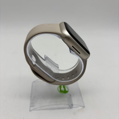 Unlocked Apple Watch Series 7 41MM Silver Aluminum Starlight Sport Band 