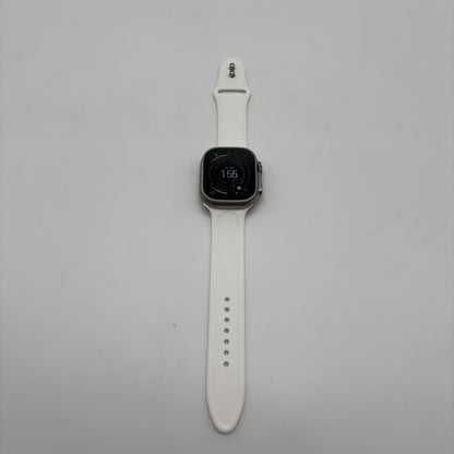Unlocked Apple Watch Ultra 49MM Natural Titanium White Sport Band