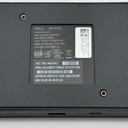 Dell WD19DCS Performance Docking Station K20A w/ 240W Power Supply
