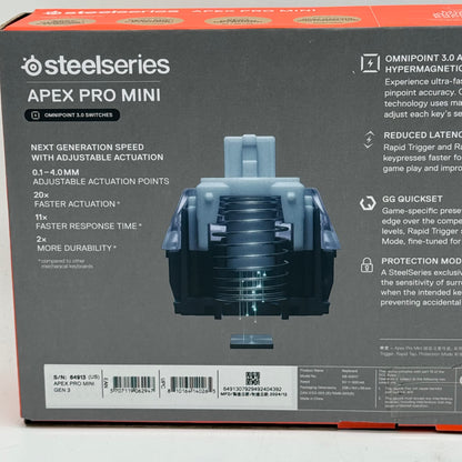 SteelSeries Apex Pro Mini Gen 3 Backlit Mechanical Gaming Keyboard 64913