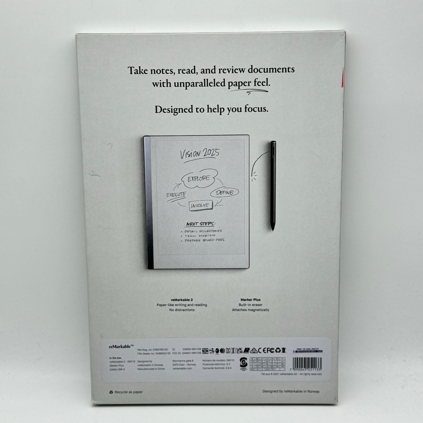 reMarkable 2 RM113 10.3” Paper Tablet 8GB WIFI with Marker Plus Stylus