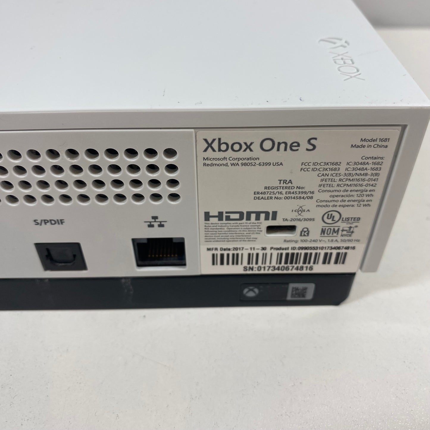 Microsoft Xbox One S 1TB Console Gaming System White 1681