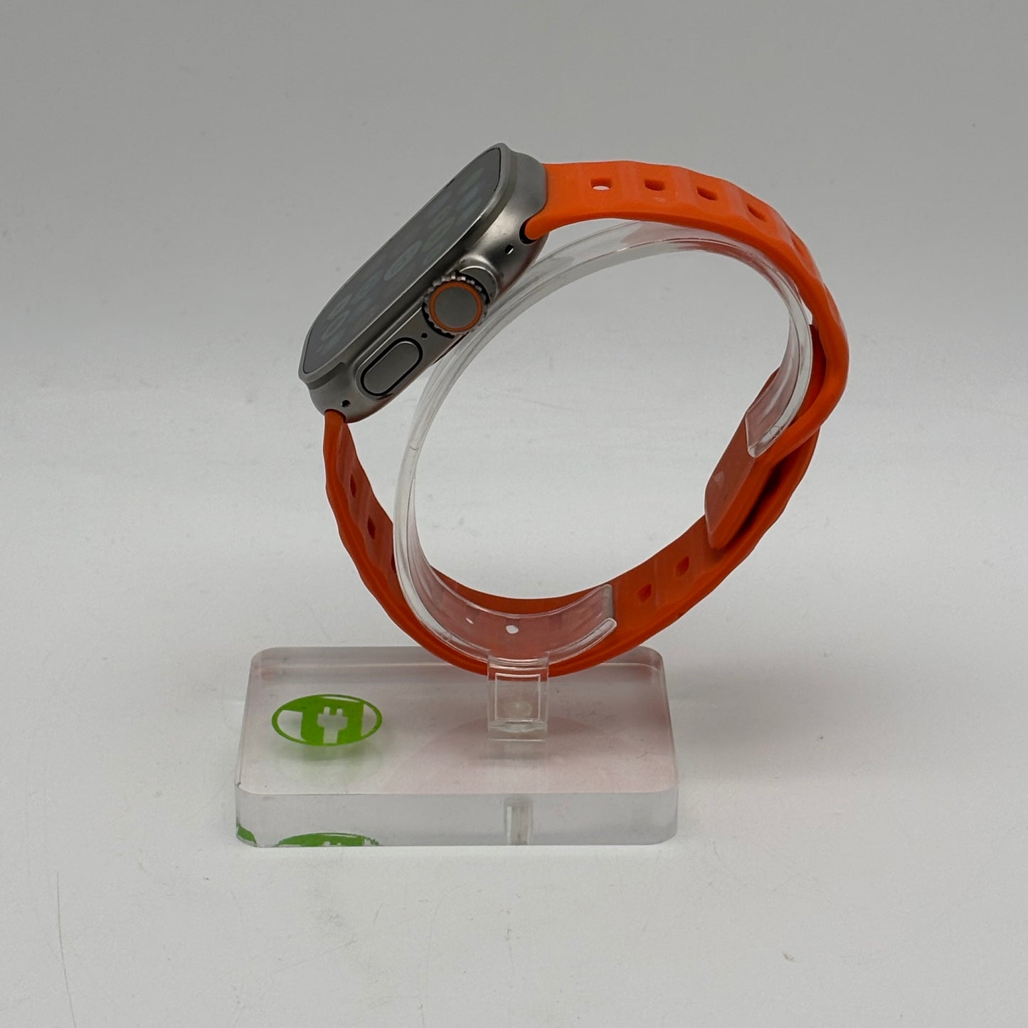 Unlocked Apple Watch Ultra 49MM Natural Titanium Orange Ocean Band MQF53LL/A