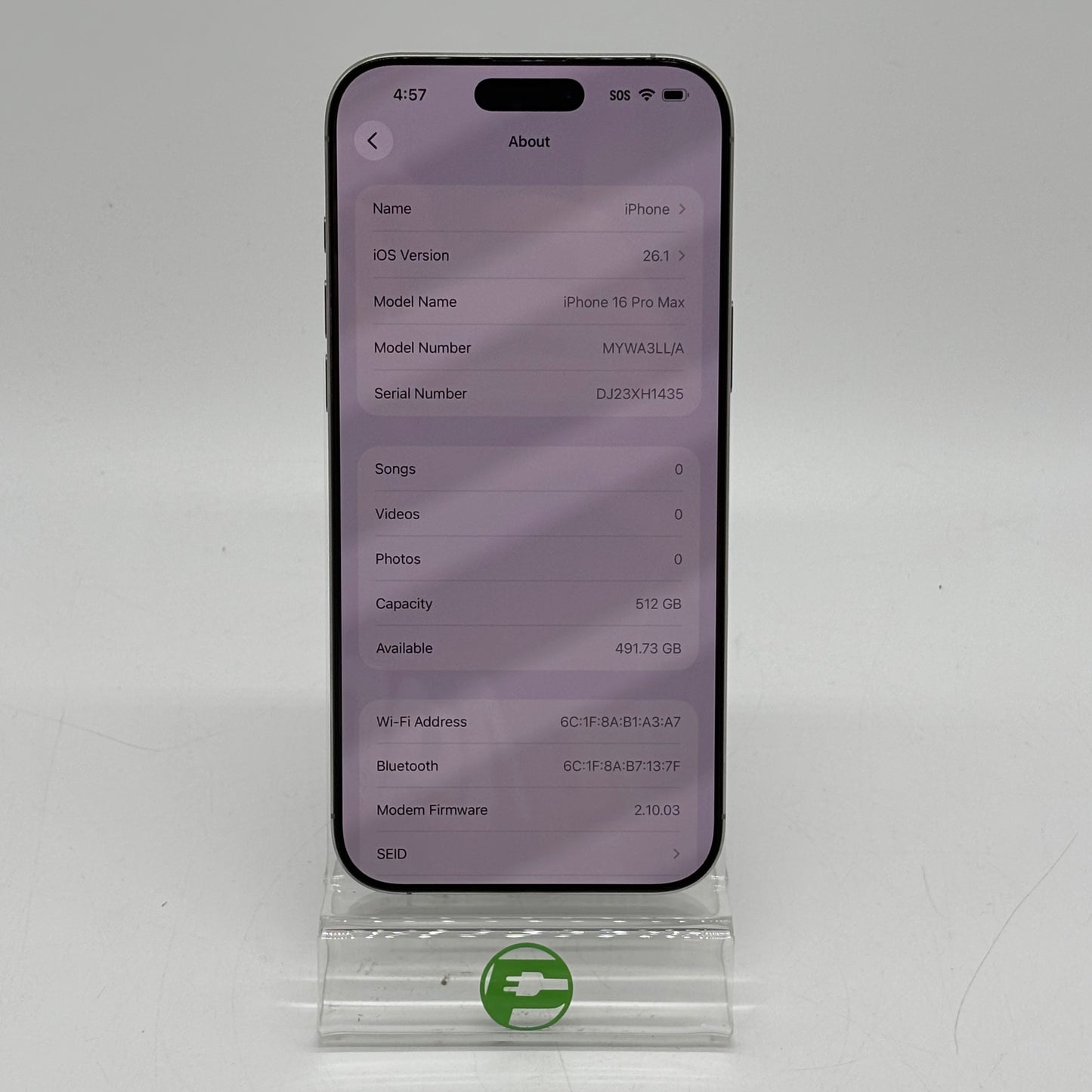 Unlocked Apple iPhone 16 Pro Max 512GB 26.1 Natural Titanium MYWA3LL/A