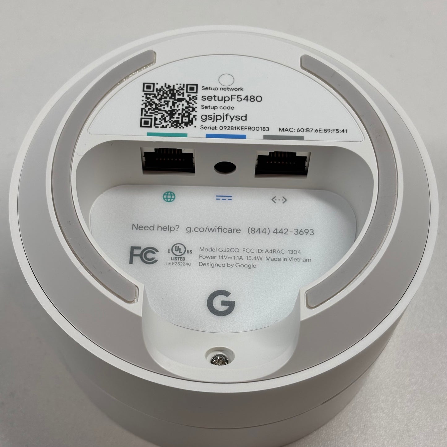 Google Nest WiFi Dual Band GA02430-US Dual Gigabit Ethernet Router
