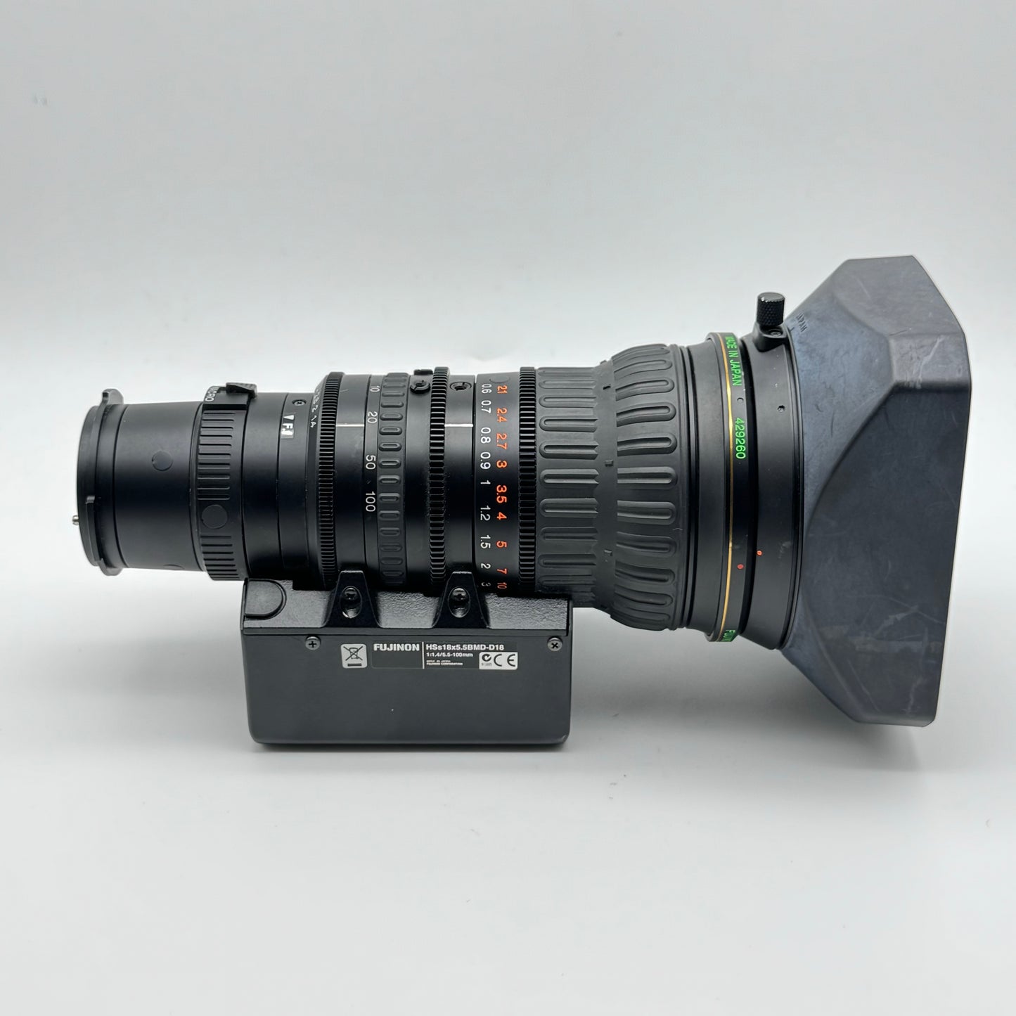 Fujinon HSs18x5.5BMD-D18 5.5-100mm f/1.4 HD TV Zoom Studio Lens