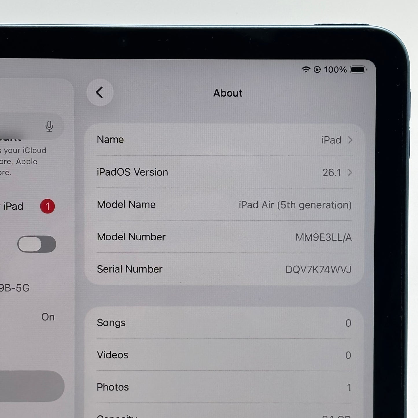 WiFi Only Apple iPad Air 5th Gen 64GB Blue MM9E3LL/A