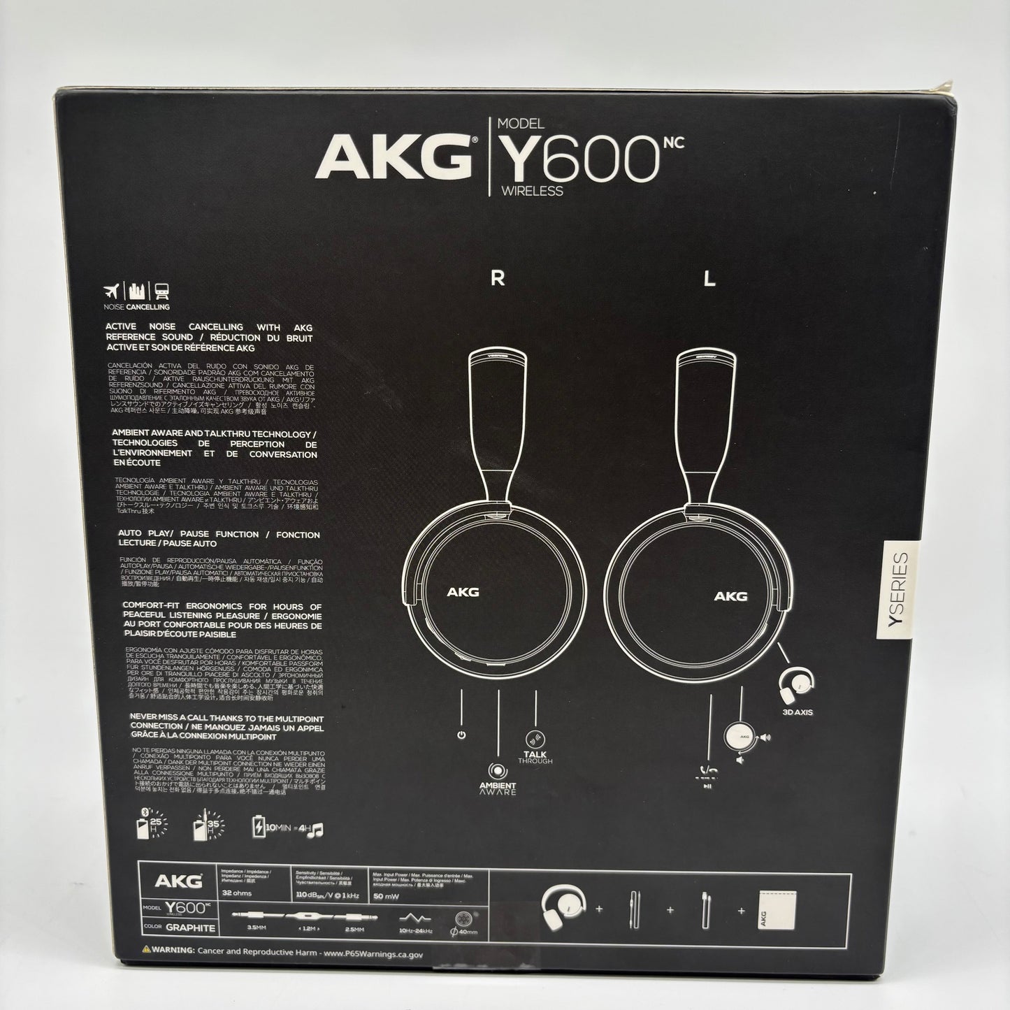 Samsung AKG Y600NC Noise Cancelling Wireless Headphones Black