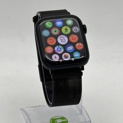 GPS Only Apple Watch Series 9 45MM Black Aluminum  Black Milanese Loop MR9C3LL/A