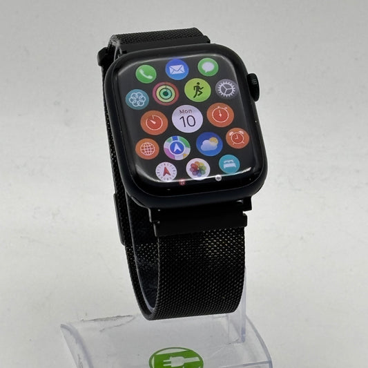 GPS Only Apple Watch Series 9 45MM Black Aluminum  Black Milanese Loop MR9C3LL/A