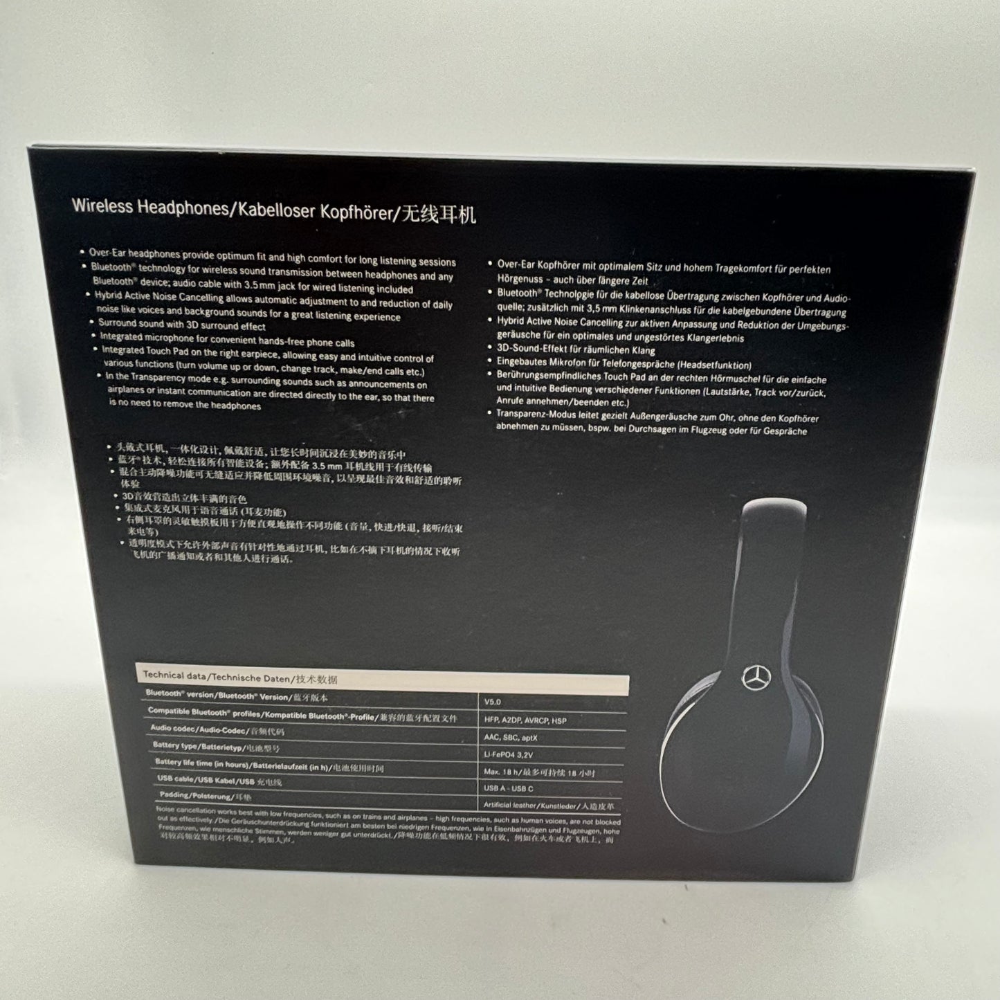  Mercedes Benz Bluetooh ANC Wireless Over-Ear Bluetooth Headphones