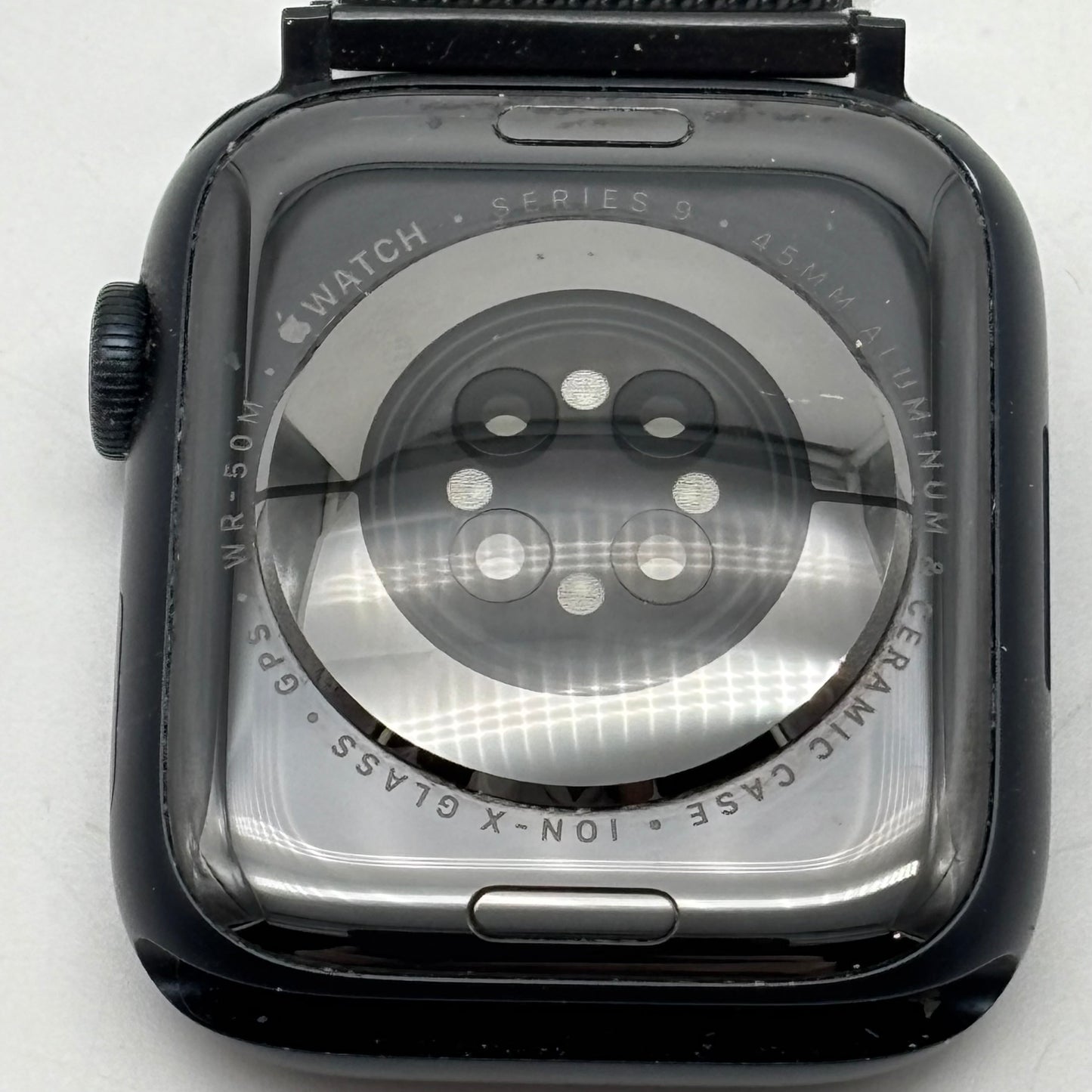 GPS Only Apple Watch Series 9 45MM Black Aluminum  Black Milanese Loop MR9C3LL/A