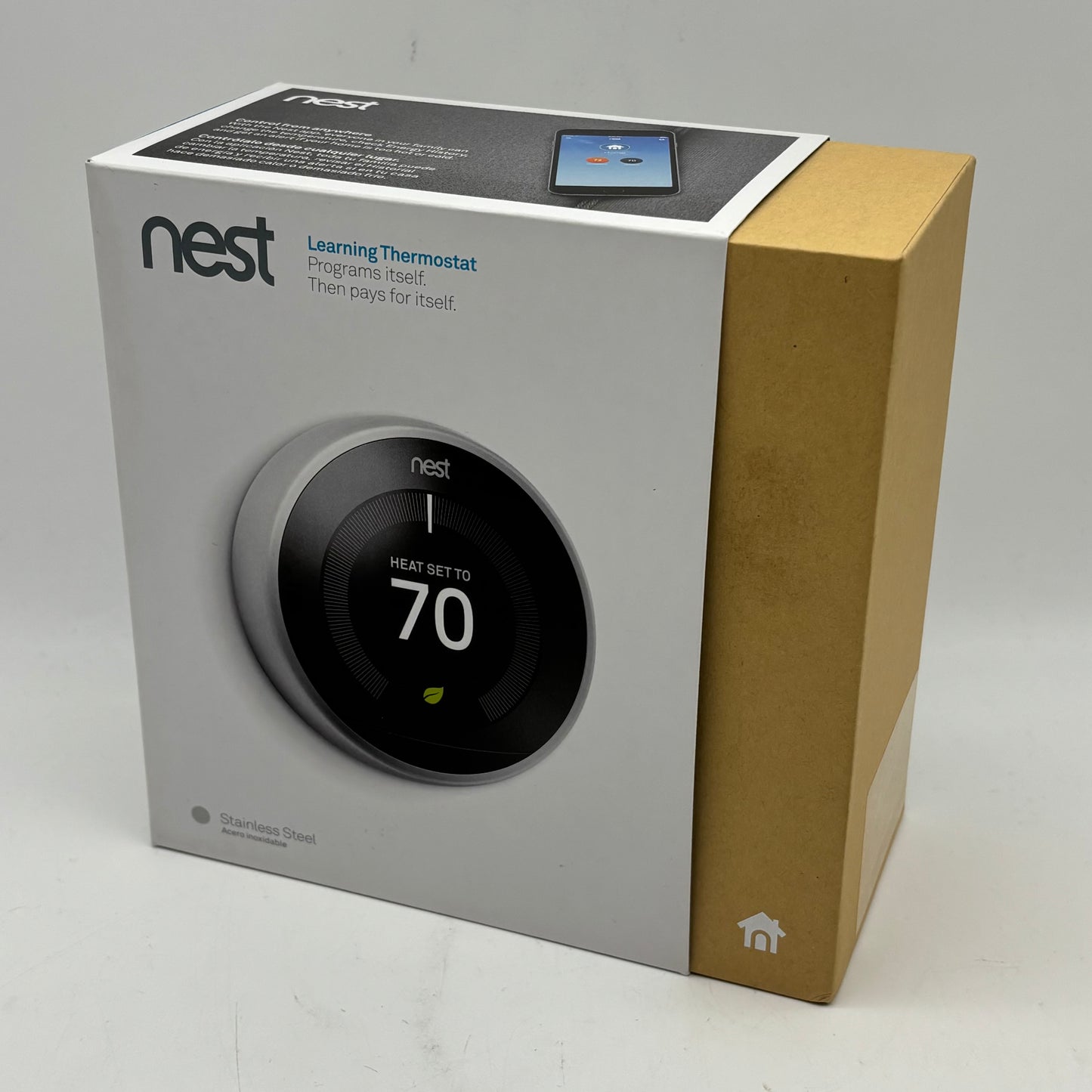 Google Nest Smart Learning Thermostat Stainless Steel T3007ES