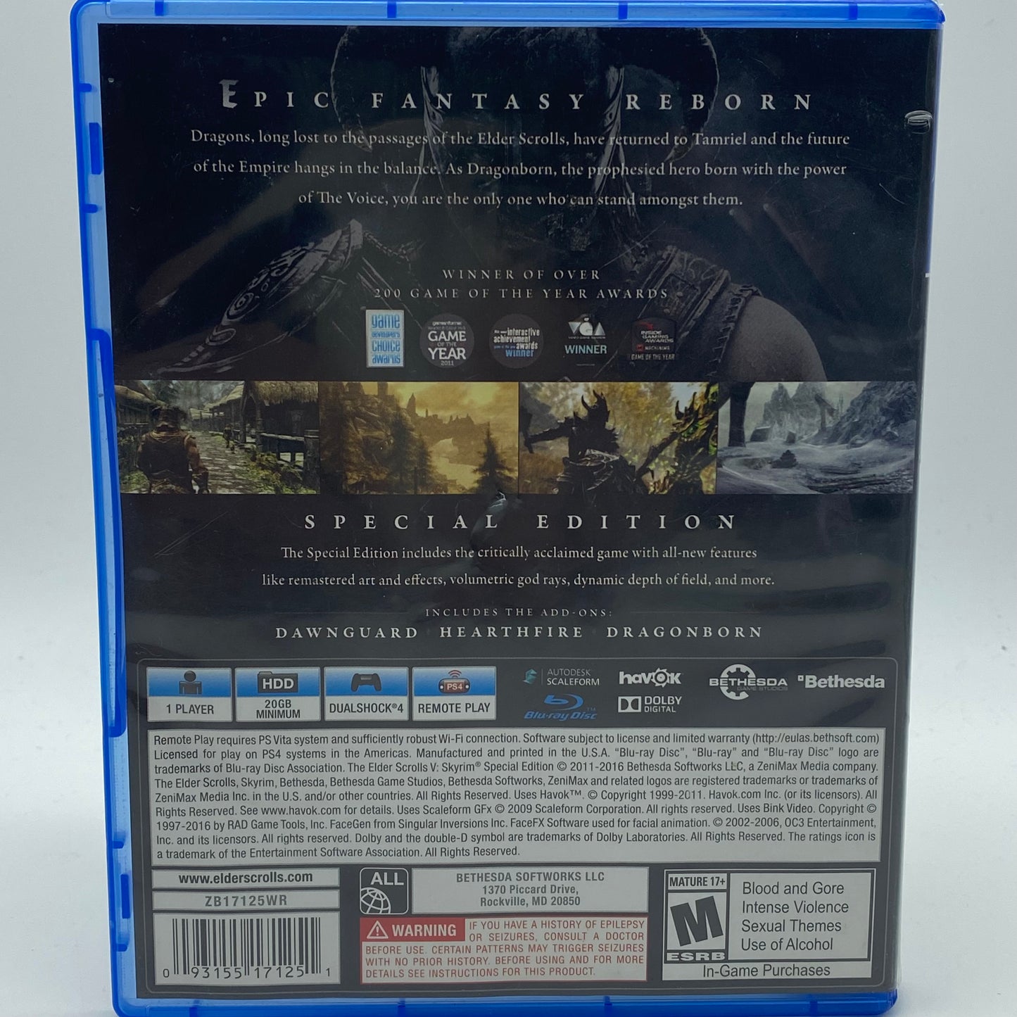 Elder Scrolls V: Skyrim Special Edition (Sony PlayStation 4 PS4, 2016)