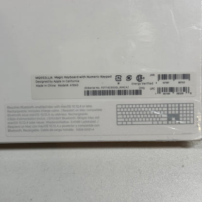 New Apple Magic Keyboard w/ Numeric Keypad Silver A1843 Bluetooth Wireless