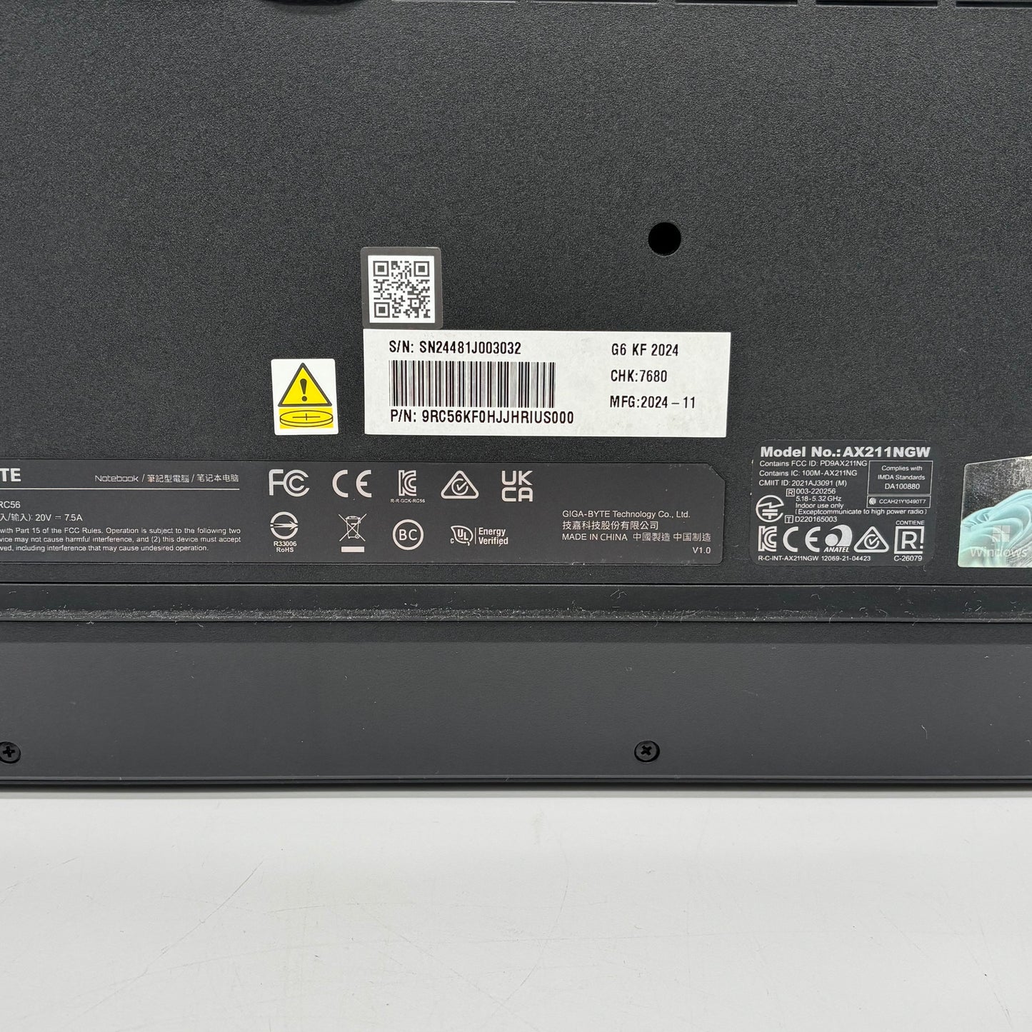 Gigabyte G6 KF RC56 16" i7-13620H 2.4GHz 32GB RAM 1TB SSD GeForce RTX 4060