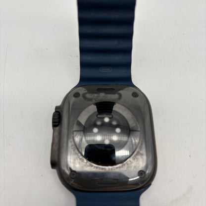 Unlocked Apple Watch Ultra 2 49MM Black Titanium Blue Ocean Band MX4V3LW/A