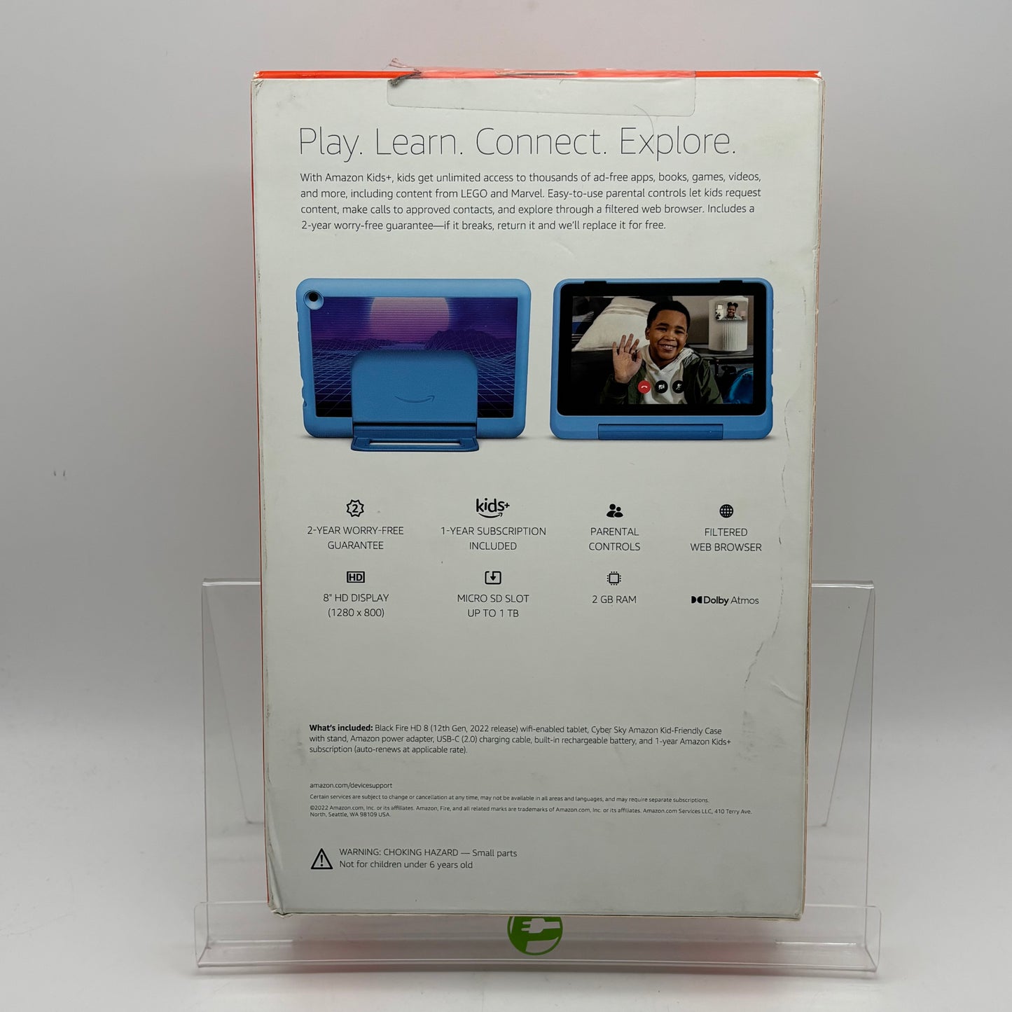 New WiFi Only Amazon Fire HD 8 Kids Pro 12th Gen 32GB Blue