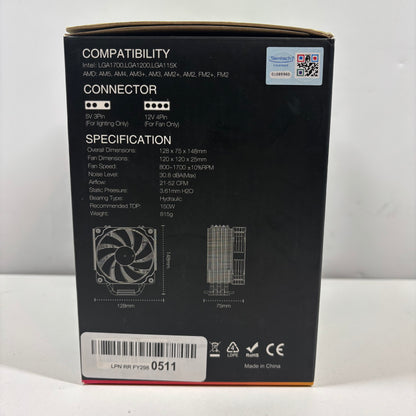 Vetroo V5 CPU Cooler ARGB 5V 3 PIN