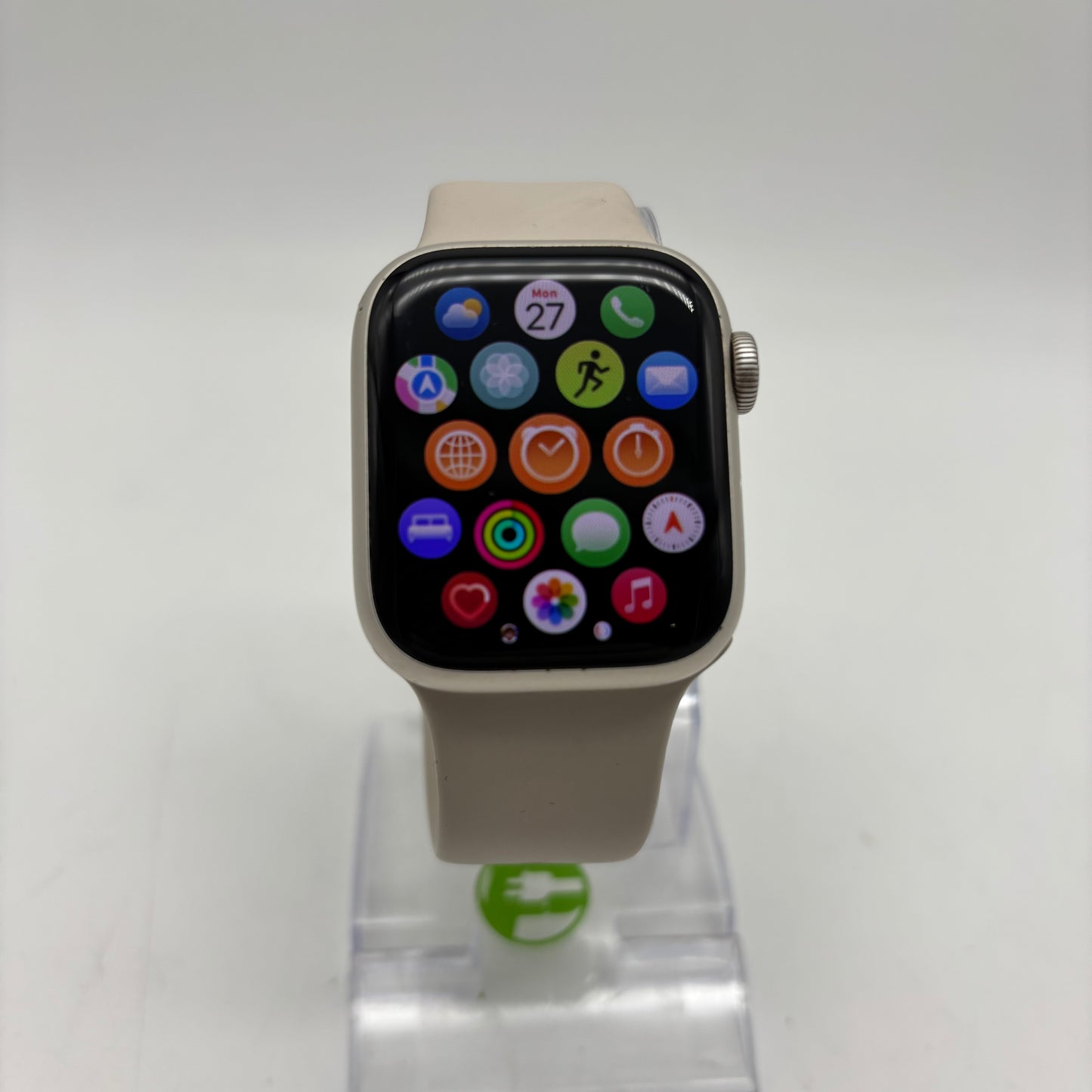 Unlocked Apple Watch Series 7 41MM Silver Aluminum Starlight Sport Band 