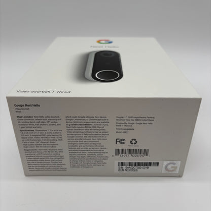 Google Nest Hello Doorbell Wired Video Doorbell Camera Black