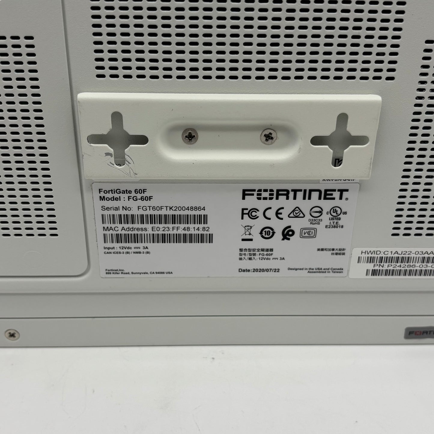 Fortinet FortiGate 60f  Network Security-Firewall Appliance FG-60F