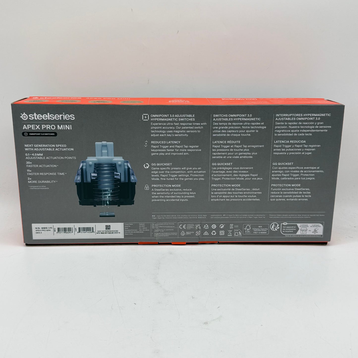 SteelSeries Apex Pro Mini Gen 3 Backlit Mechanical Gaming Keyboard 64913