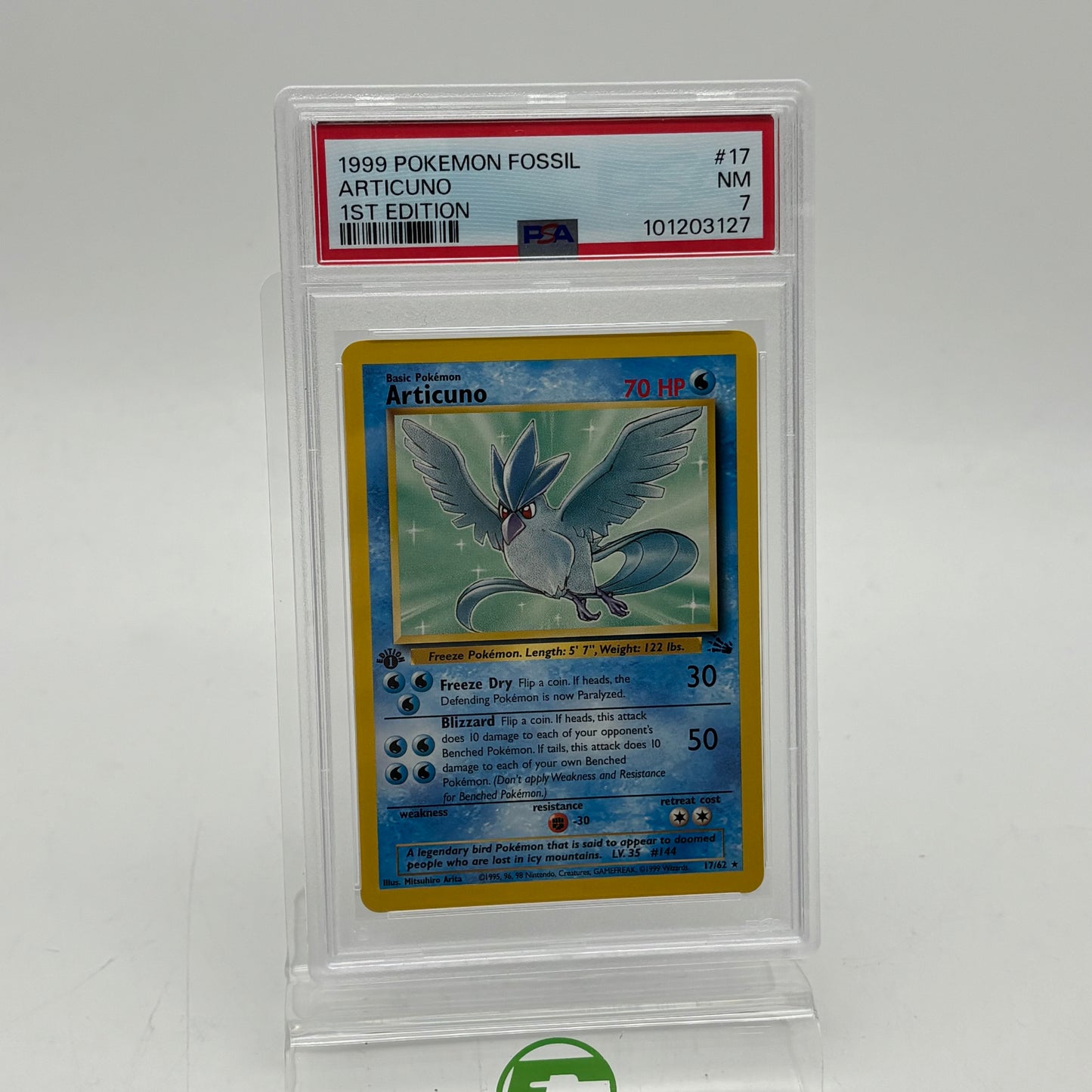 Pokemon PSA7 1999 Fossil Articuno 1st Edition Graded Card