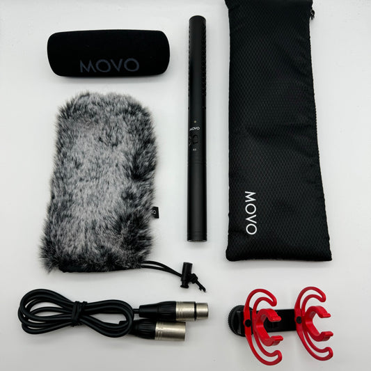 Movo X3-II Supercardioid Condenser Shotgun Mic with Extras