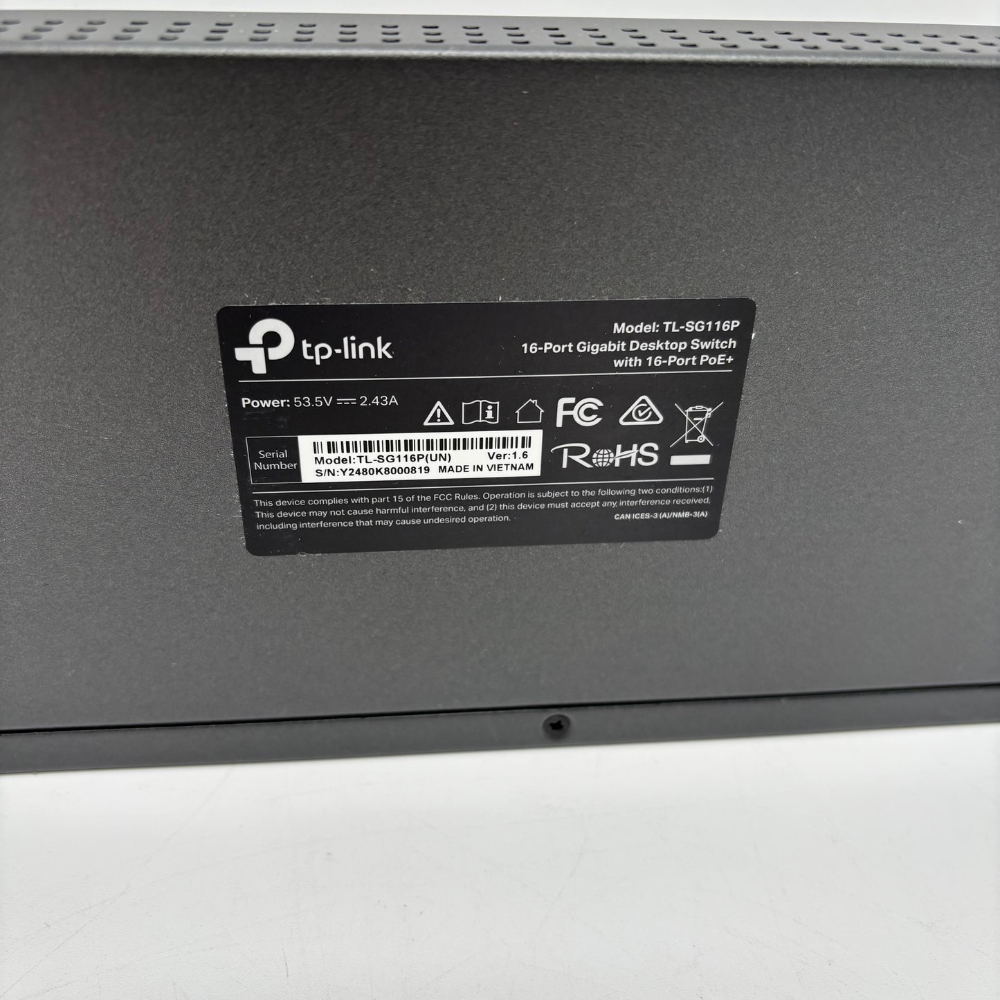 tp-Link 16 Gigabit 0160600188 Desktop Switch TL-SG116P