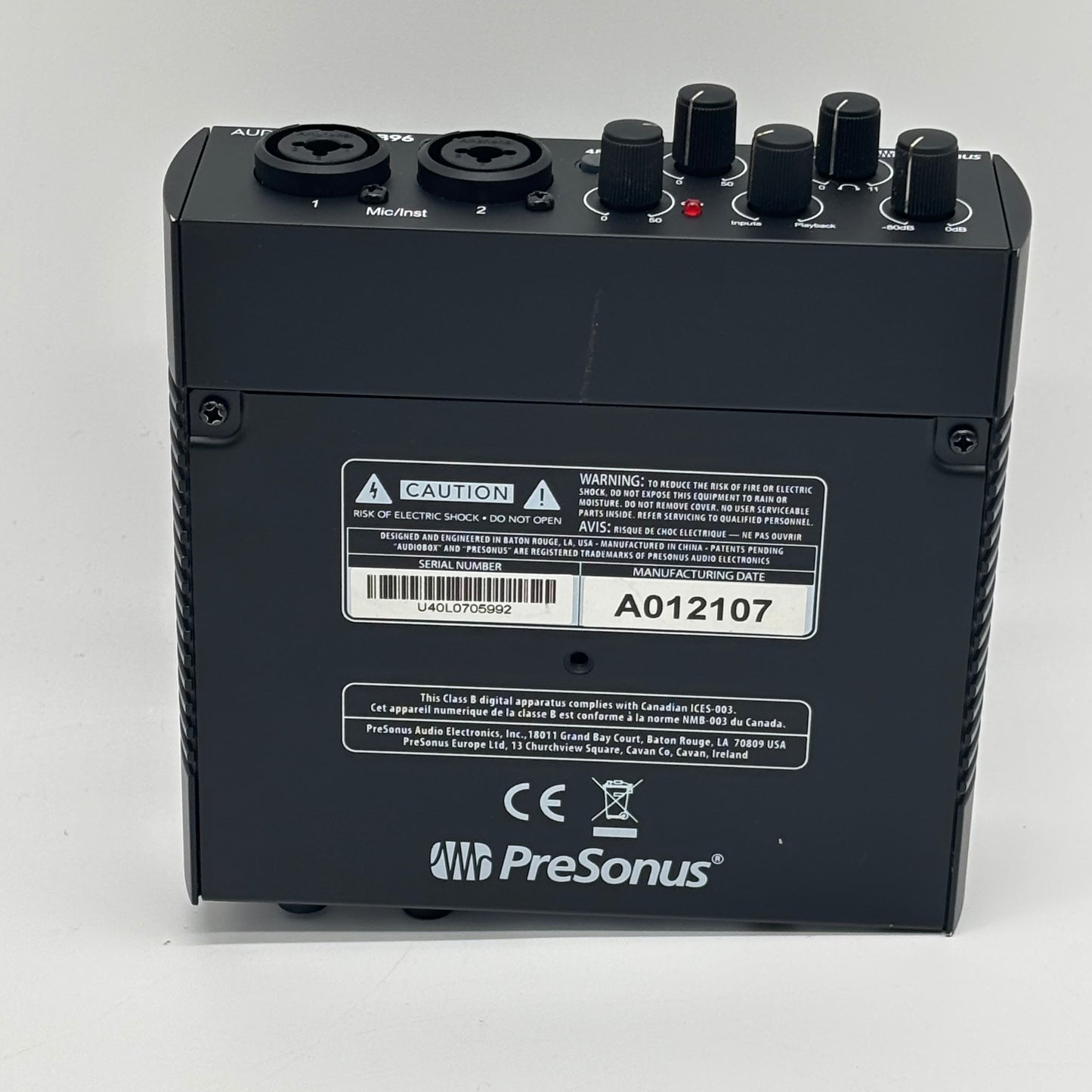 Presonus AudioBox  Recording Audio Interface USB96